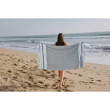 GLAMBURG Turkish Beach Towels Set of 6, Oversized & Quick-Dry