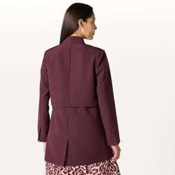 The Drop Women’s Convertible Blazer, Raisin, 2X, Plus Size