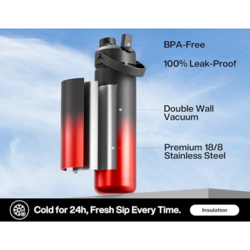 POWCAN 26 oz Insulated Water Bottle – 24H Cold, Leak-Proof & Stylish for All