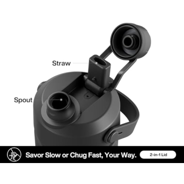 POWCAN 26 oz Insulated Water Bottle with 2-in-1 Lid