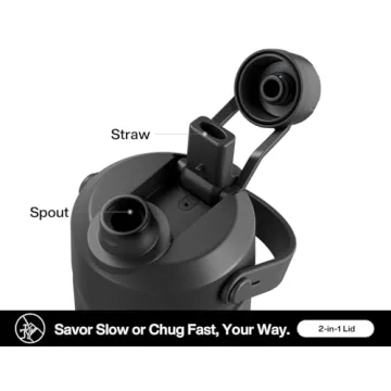 POWCAN 26 oz Insulated Water Bottle with 2-in-1 Lid