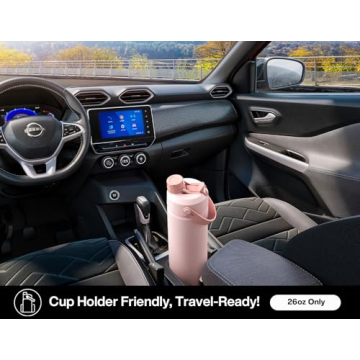 POWCAN 26 oz Insulated Water Bottle with 2-in-1 Lid