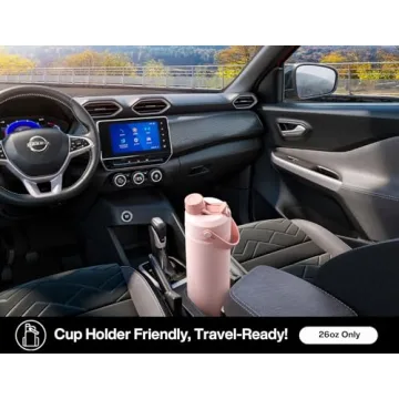 POWCAN 26 oz Insulated Water Bottle with 2-in-1 Lid