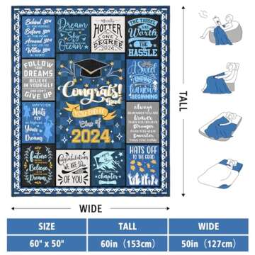 2025 Graduation Gifts, Graduation Gifts for Him, Graduation Gifts, College Graduation Gifts for Him Blanket 50"X60", Gifts for Graduation, High School PHD Bachelors Masters Degree Graduation Gifts