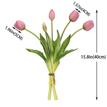 Real Touch DUYONE 15pcs Artificial Tulips for Home Decor