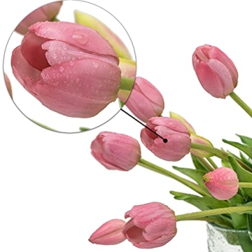 Real Touch DUYONE 15pcs Artificial Tulips for Home Decor