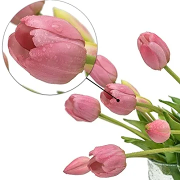 Real Touch DUYONE 15pcs Artificial Tulips for Home Decor