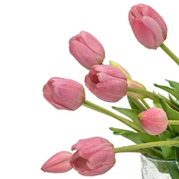 Real Touch DUYONE 15pcs Artificial Tulips for Home Decor
