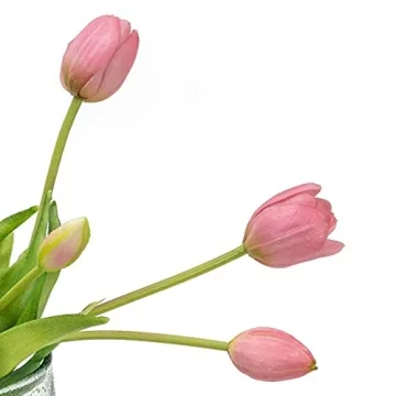 Real Touch DUYONE 15pcs Artificial Tulips for Home Decor