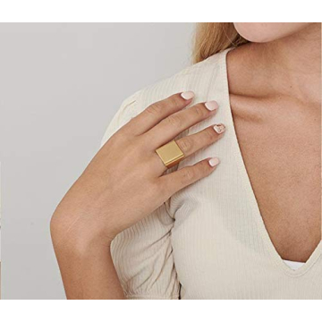 Stylish Adjustable Gold Geometric Ring for Women