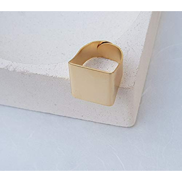 Stylish Adjustable Gold Geometric Ring for Women