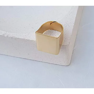 Stylish Adjustable Gold Geometric Ring for Women