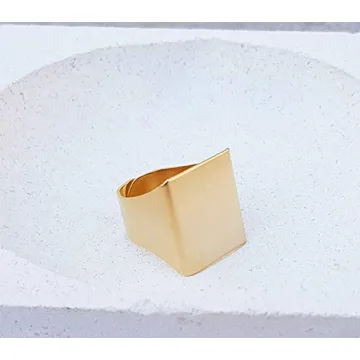 Stylish Adjustable Gold Geometric Ring for Women