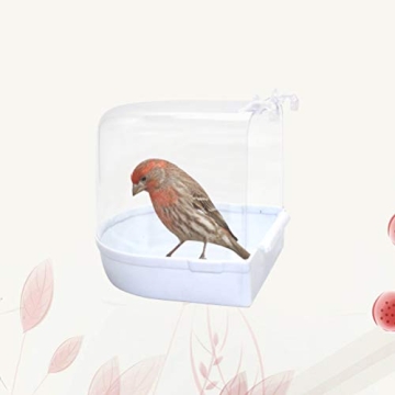 POPETPOP Caged Bird Bath for Small Birds Easy to Clean