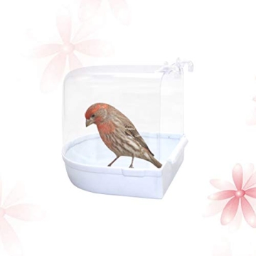 POPETPOP Caged Bird Bath for Small Birds Easy to Clean