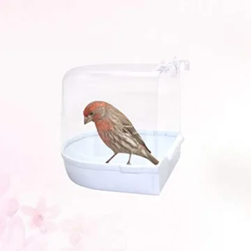 POPETPOP Caged Bird Bath for Small Birds Easy to Clean