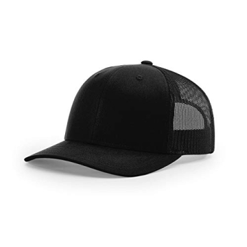Richardson Unisex 112 Trucker Adjustable Snapback Baseball Cap - Classic Black
