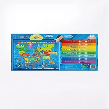 BEST LEARNING i-Poster My World Interactive Map - Educational Talking Toy for Children of Ages 5 to 12 Years Old - Ideal Educational Birthday Gift