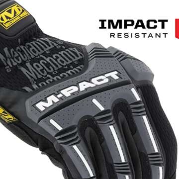 Mechanix Wear: M-Pact Open Cuff Work Gloves (Medium, Black)