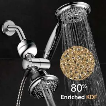 HOTEL SPA - Shower Heads with Handheld Spray - High Pressure with Shower Filter - 4 Inch Showerhead, 4 Inch Handheld Shower Head - 3-in-1, 30 Setting Shower Heads, Showerspa (Chrome)