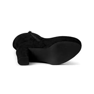 Allegra K Women's Black Over Knee High Platform Boots