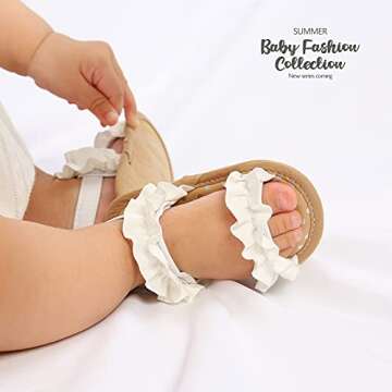 Ohwawadi Baby Girl Sandals Summer Baby Girls Wedding Dress Flats Shoes Soft Infant Newborn Crib Shoe...