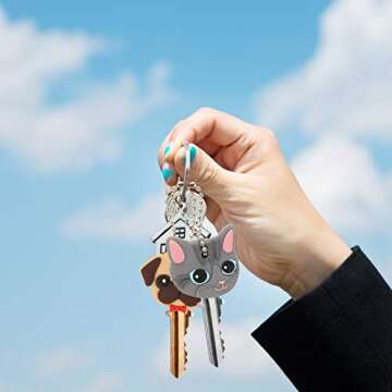 6pcs Key Caps Covers Cute Dog and Cat Key Identifier Caps Key ID Rings Key Rings Creative Animal Key...