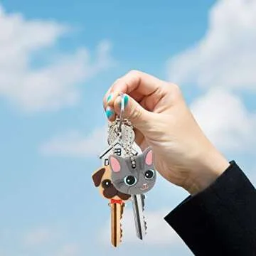 6pcs Cute Dog and Cat Key Caps - Unique Key Identifiers & Gifts