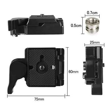 UTEBIT 323 RC2 Quick Release Plate, Metal Rapid Adapter with 1/4" and 3/8" Camera Screw Tripod Mount Plate Fit Only for Manfrotto Tripod