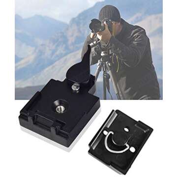UTEBIT 323 RC2 Quick Release Plate, Metal Rapid Adapter with 1/4" and 3/8" Camera Screw Tripod Mount Plate Fit Only for Manfrotto Tripod