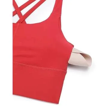 CRZ YOGA Longline Sports Bra for Medium Impact Training