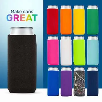 QualityPerfection Neoprene Slim Can Cooler Sleeves 6 Pack