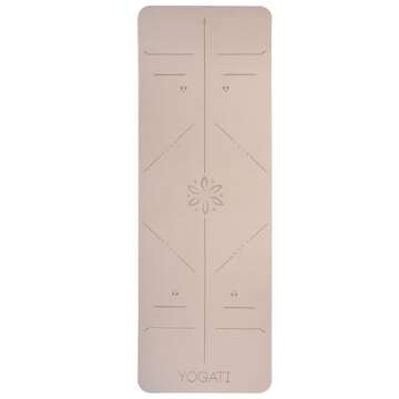 YOGATI Yoga Mat Non-Slip Non-Toxic with Carry Strap Yoga Mat with Alignment Lines. Ideal Yoga Mats as Gymnastics Mat, Sports Mat, Fitness Mat, Yoga Mat