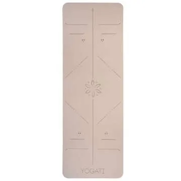 YOGATI Yoga Mat Non-Slip Non-Toxic with Carry Strap Yoga Mat with Alignment Lines. Ideal Yoga Mats as Gymnastics Mat, Sports Mat, Fitness Mat, Yoga Mat