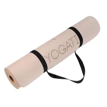 YOGATI Yoga Mat Non-Slip Non-Toxic with Carry Strap Yoga Mat with Alignment Lines. Ideal Yoga Mats as Gymnastics Mat, Sports Mat, Fitness Mat, Yoga Mat