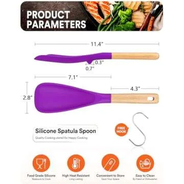 Ergonomic Silicone Cooking Spoon for Nonstick Cookware - Perfect for Mixing and Serving