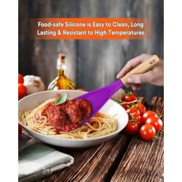 Sturdy Silicone Cooking Spoon for Nonstick Cookware