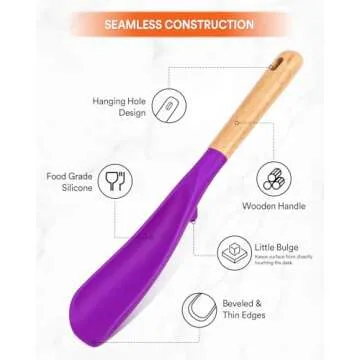 Sturdy Silicone Cooking Spoon for Nonstick Cookware