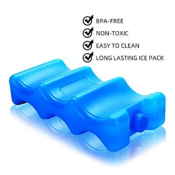Reusable Ice Packs for Breastmilk Storage -Lunch Box and Breast Pump Bag，Fits Around Breastmilk Baby Bottles and Keep Fresh，1pcs