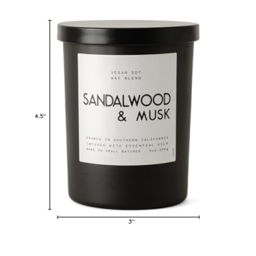 Leoben Co Masculine Aromas Soy Wax Candle - 40 Hours Burn Time