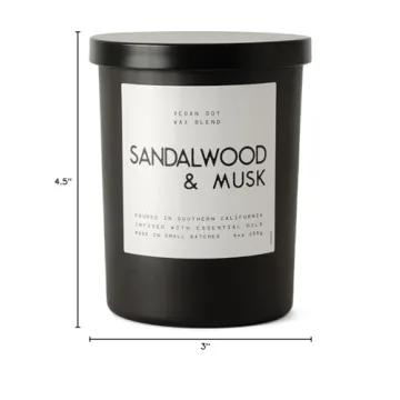 Leoben Co Masculine Aromas Soy Wax Candle - 40 Hours Burn Time