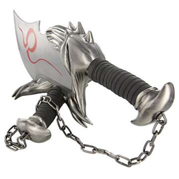 Armory Replicas™ - Blades of Chaos Kratos Twin Blade Set with Real Metal - Perfect for God of War Enthusiasts and Cosplay - Includes Display Plaque