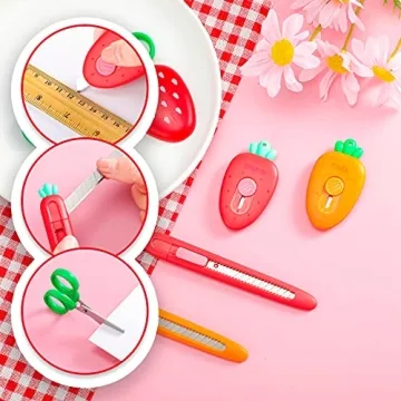 Cute Mini Utility Knives for Crafts and Office Use - 6 Pcs