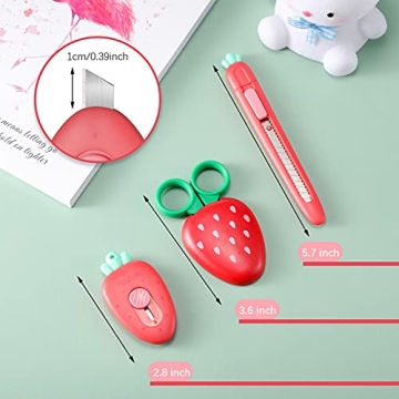 Cute Mini Utility Knives for Crafts and Office Use - 6 Pcs