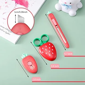 Cute Mini Utility Knives for Crafts and Office Use - 6 Pcs