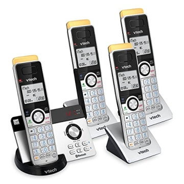VTech IS8121-4 Super Long Range Cordless Phone System with Bluetooth, Call Blocking, and Answering M...