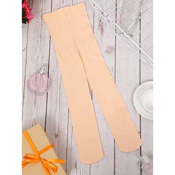 Syhood 6 Pairs Girls Dance Tights Soft Toddler Dance Ballet Tights for Toddler Girls Favor (Nude, White,Black,M)