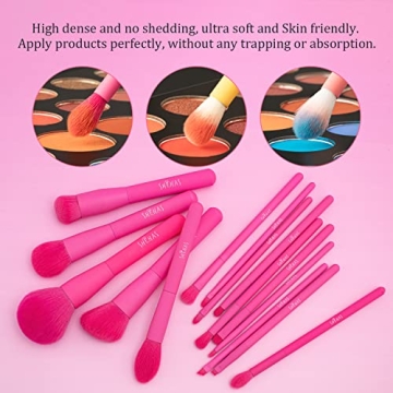Cute Makeup Brush Set 15 Piece Premium Quality for Travel