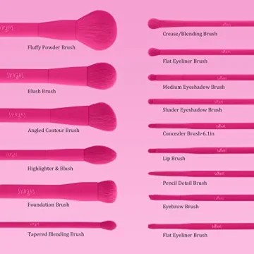 Cute Makeup Brush Set 15 Piece Premium Quality for Travel