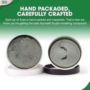 Aves Apoxie Sculpt - 2 Part Modeling Compound (A & B) - 1/4 Pound, Apoxie Sculpt for Sculpting, Modeling, Filling, Repairing, Simple to Use and Durable Self-Hardening Modeling Compound - Natural
